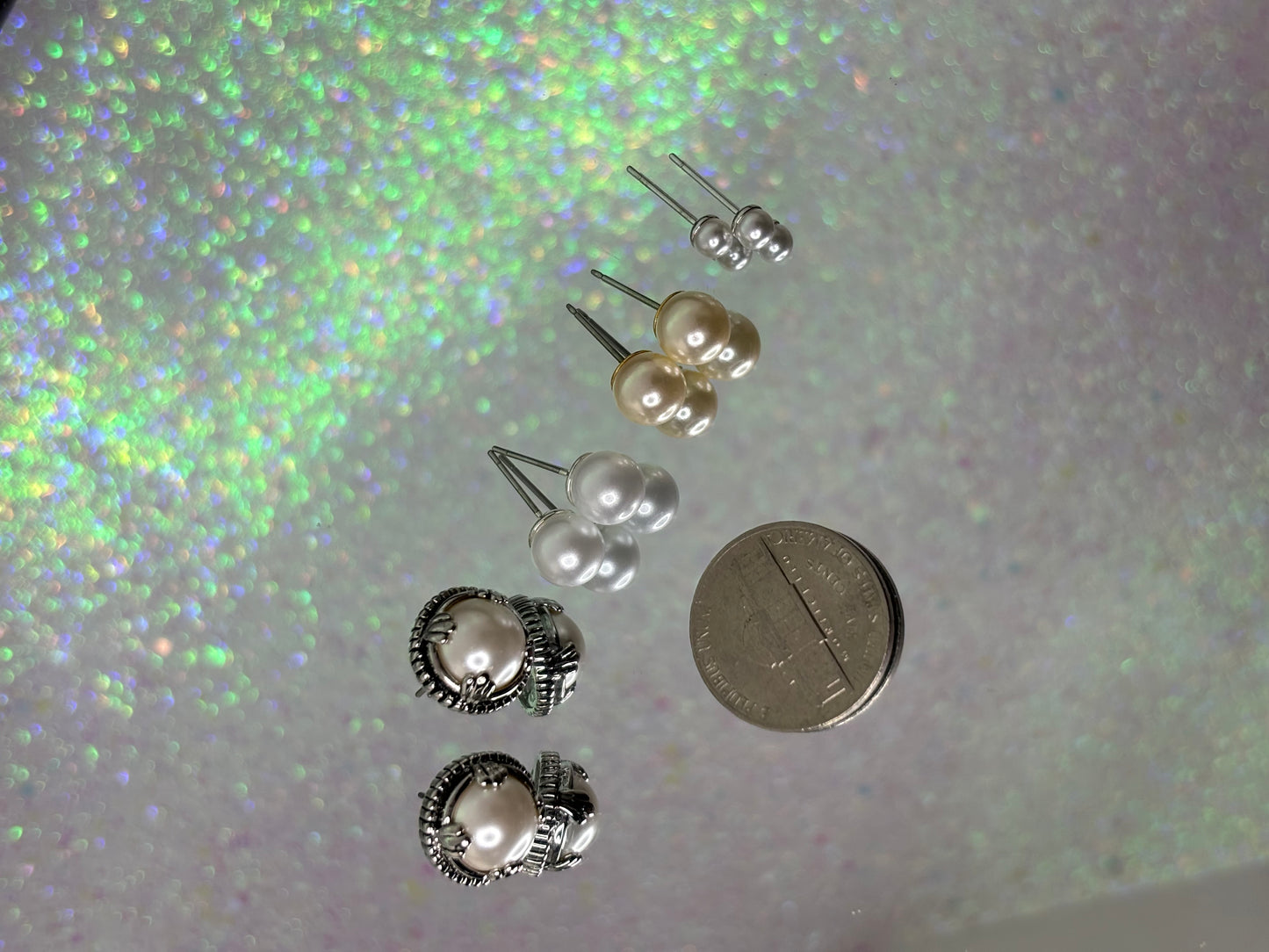 #0162 Set of Pearl Studded Earrings