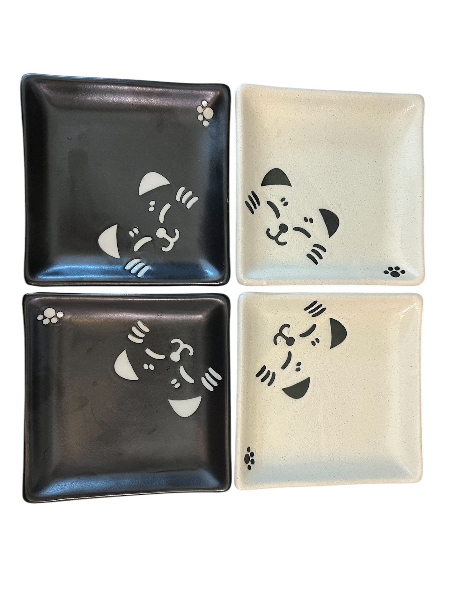 Sound Collection Cat-Themed Sushi Plates - Set of 4, Made in Japan