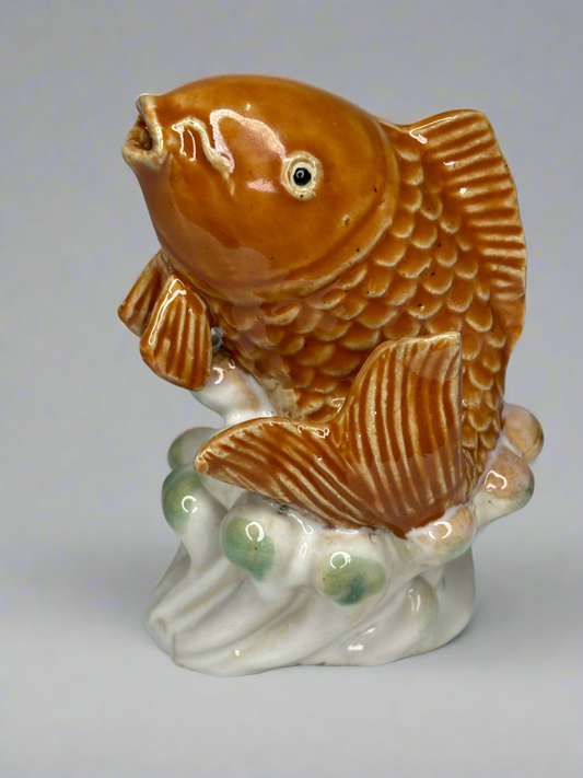 Vintage Ceramic Koi Fish Figurine 6”