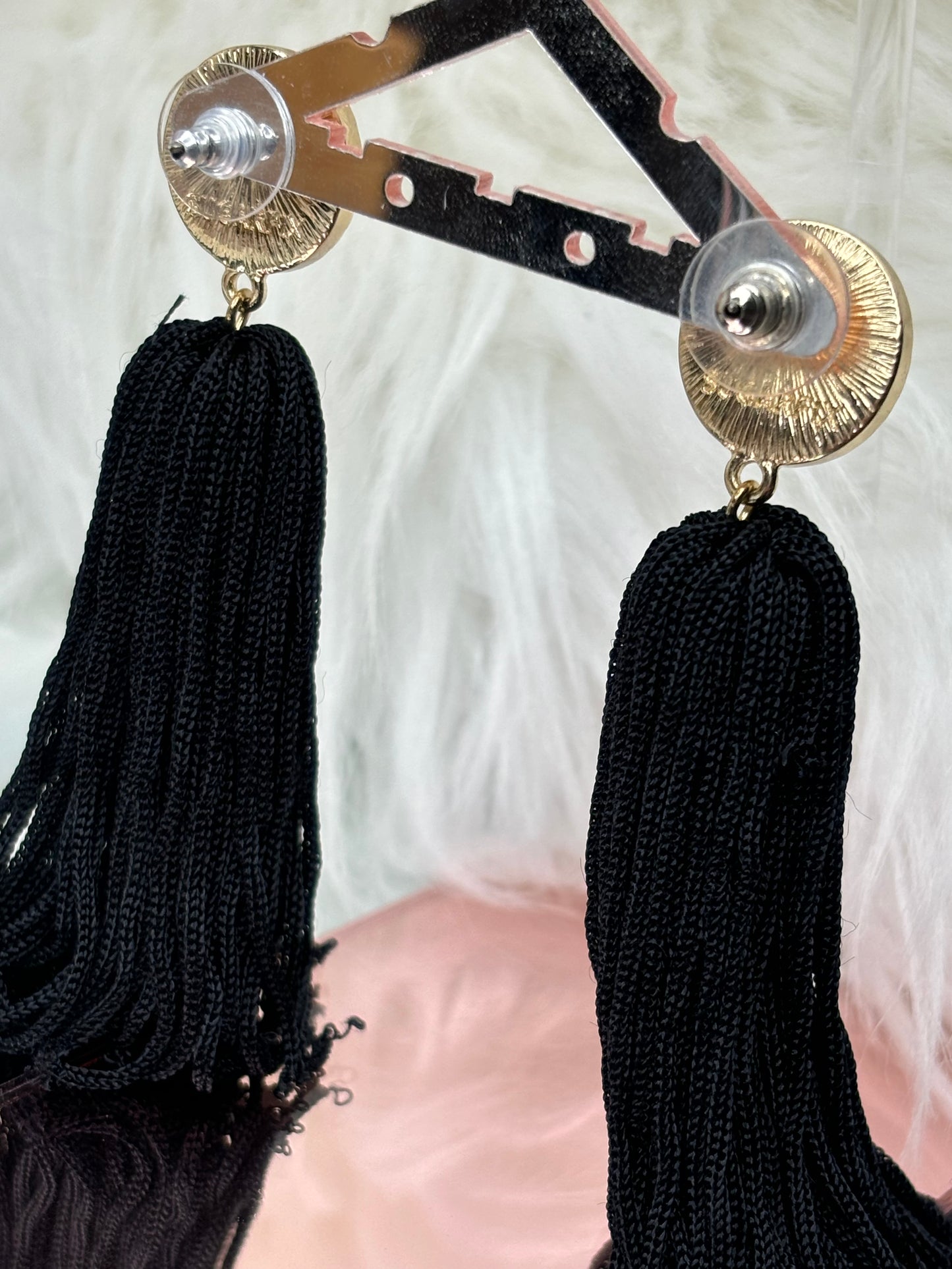 A150 Sugar Fix By Bubble Bar Black Tassel Earrings