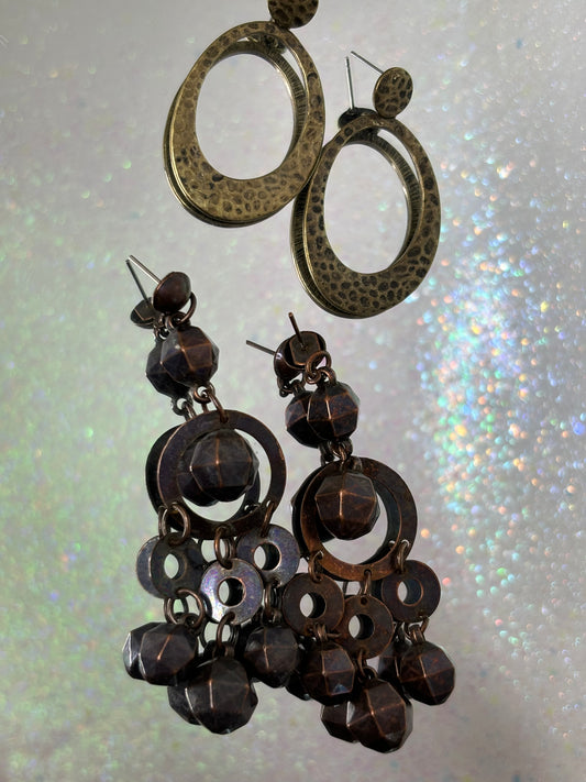 A056 Brown/Gold Tone Earring