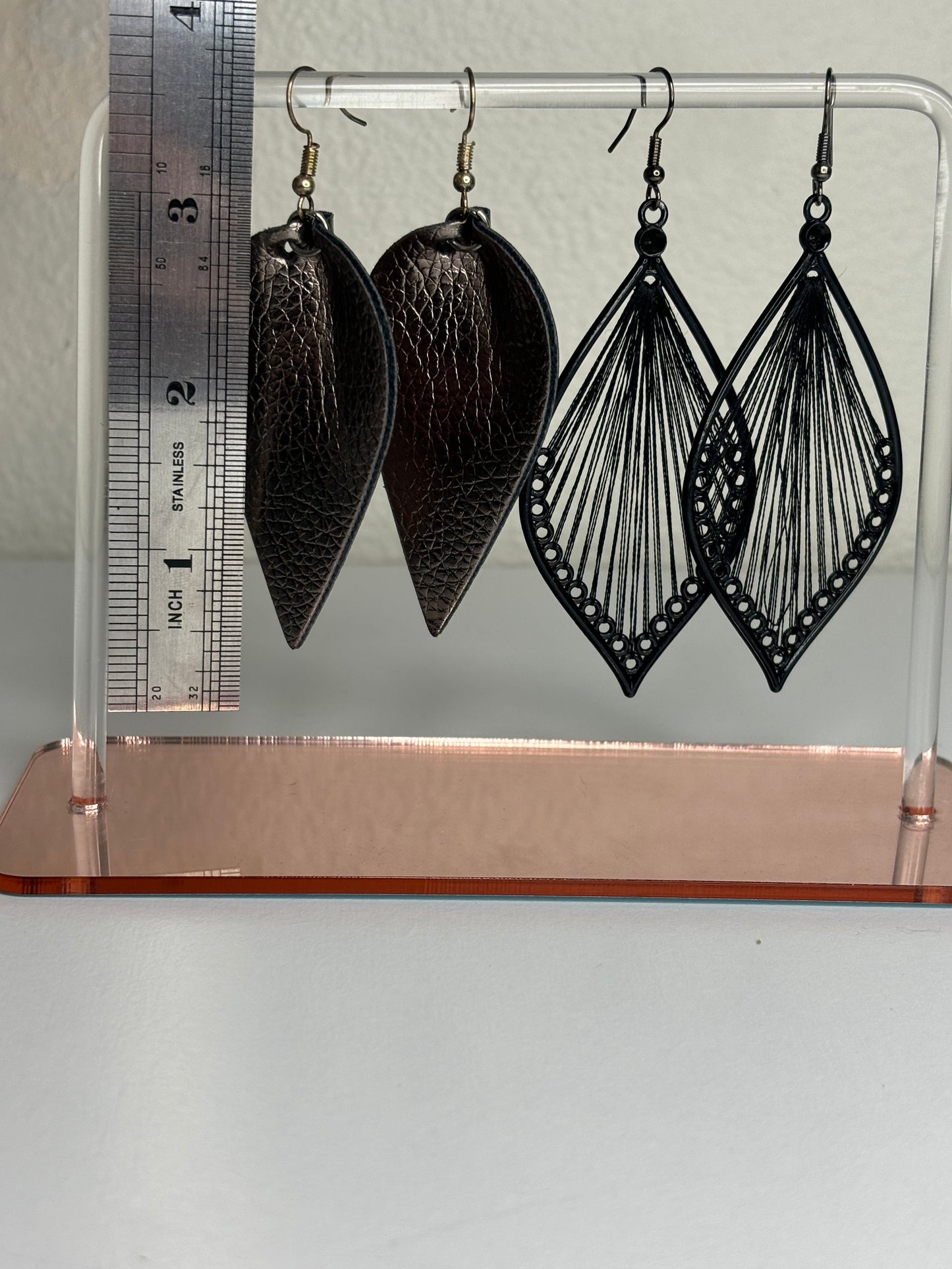 Set of Two Fabric Leaf Earrings