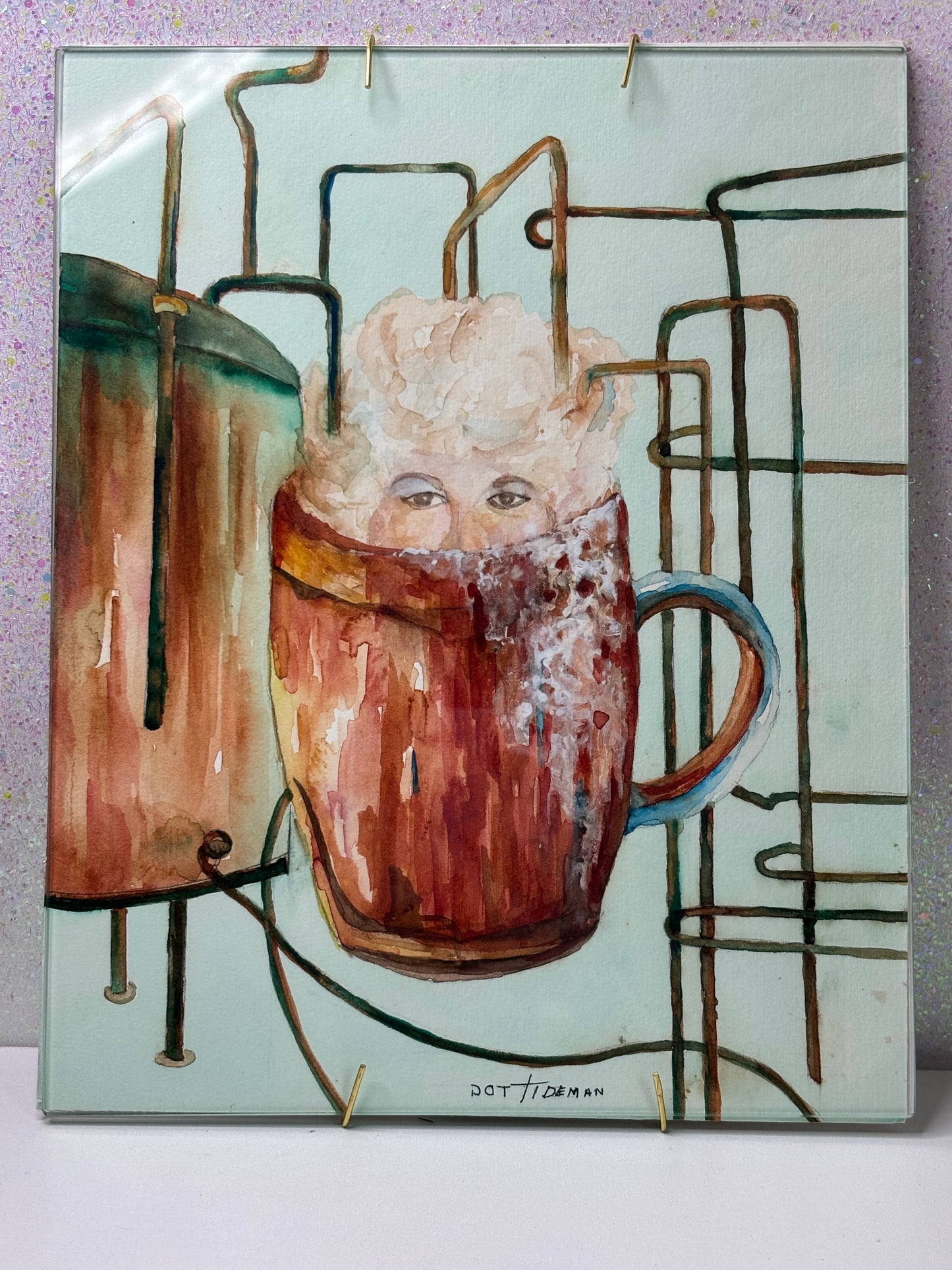 A065 Alaskan Artist Dot Tideman “Suds and Duds” 11”x 8.5” Watercolor - Featured in University of Alaska Art Show