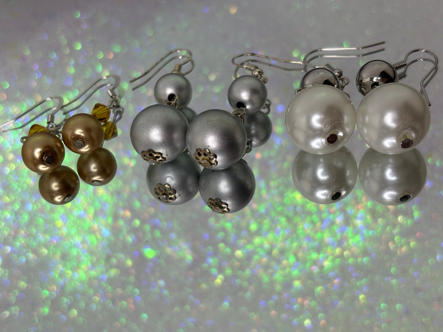 #0168 Set of Multi Colored Pearls Earrings