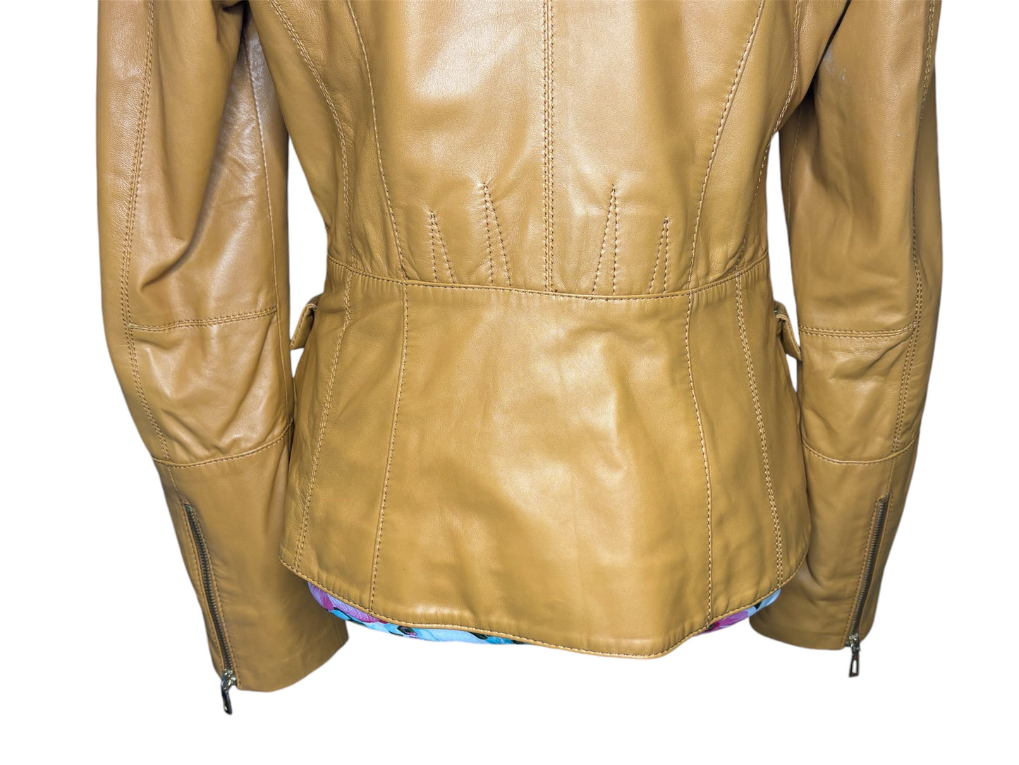 Crossi Yellow Turkish Leather Jacket Sz- M