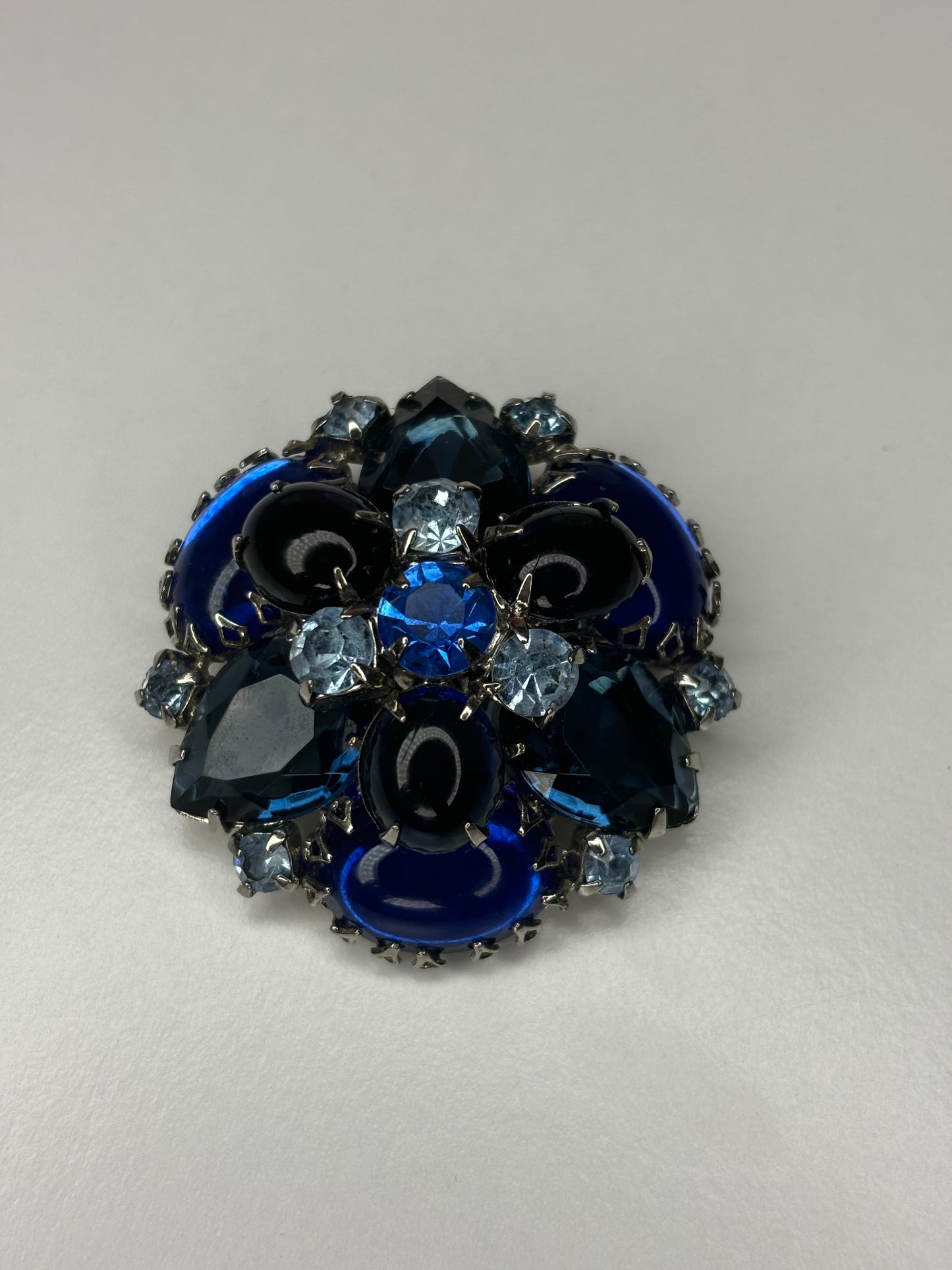 Blue Rhinestone Vintage Brooch