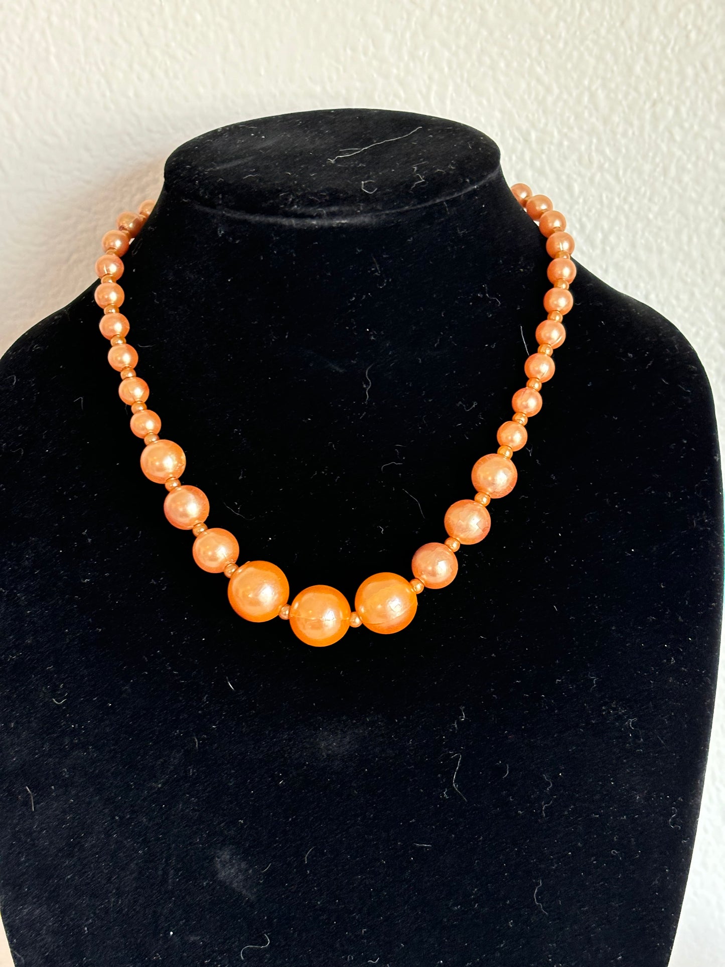 #0123 Lightweight Brown Faux Pearl Necklace