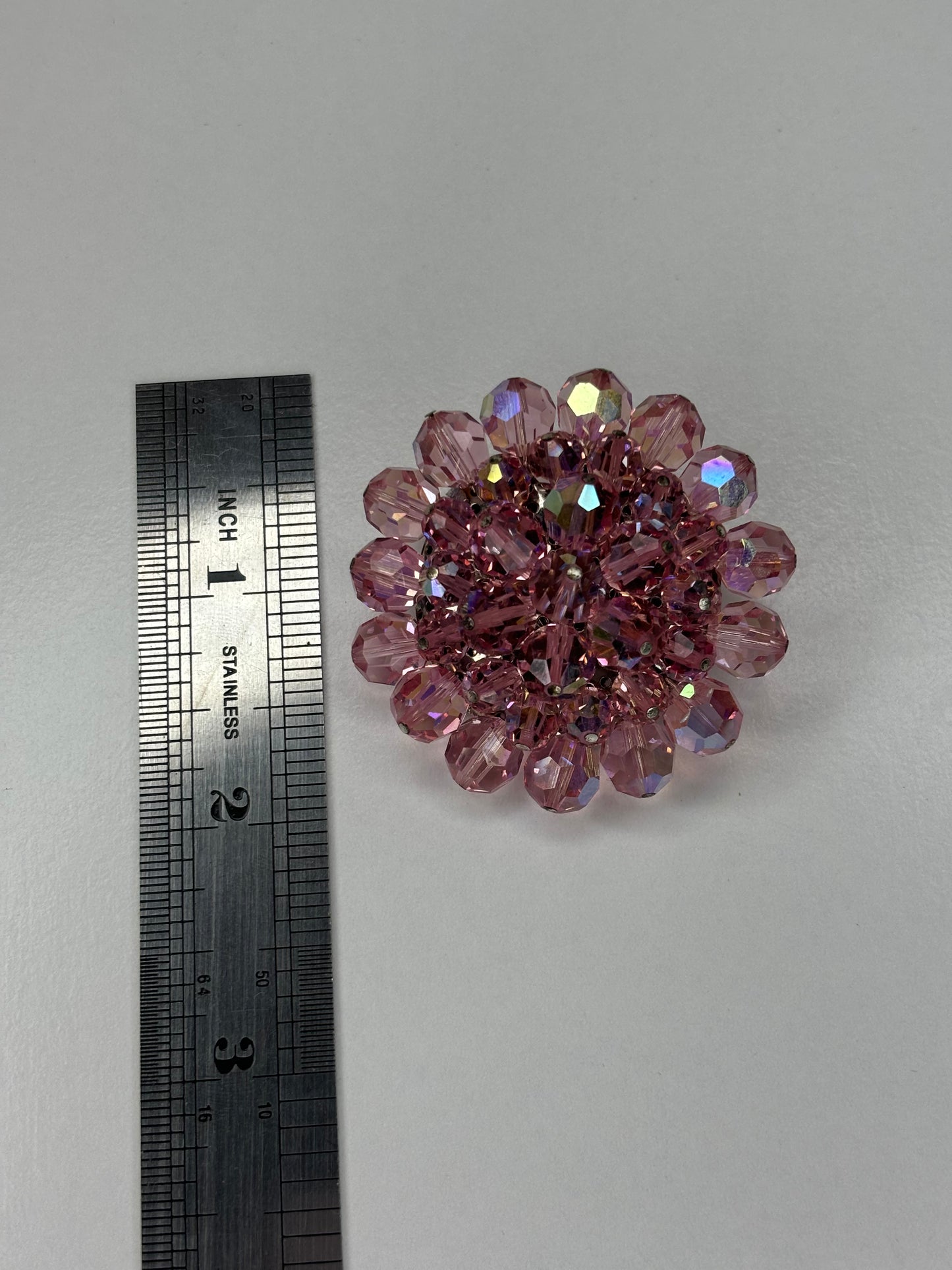 Pink Beaded Brooch