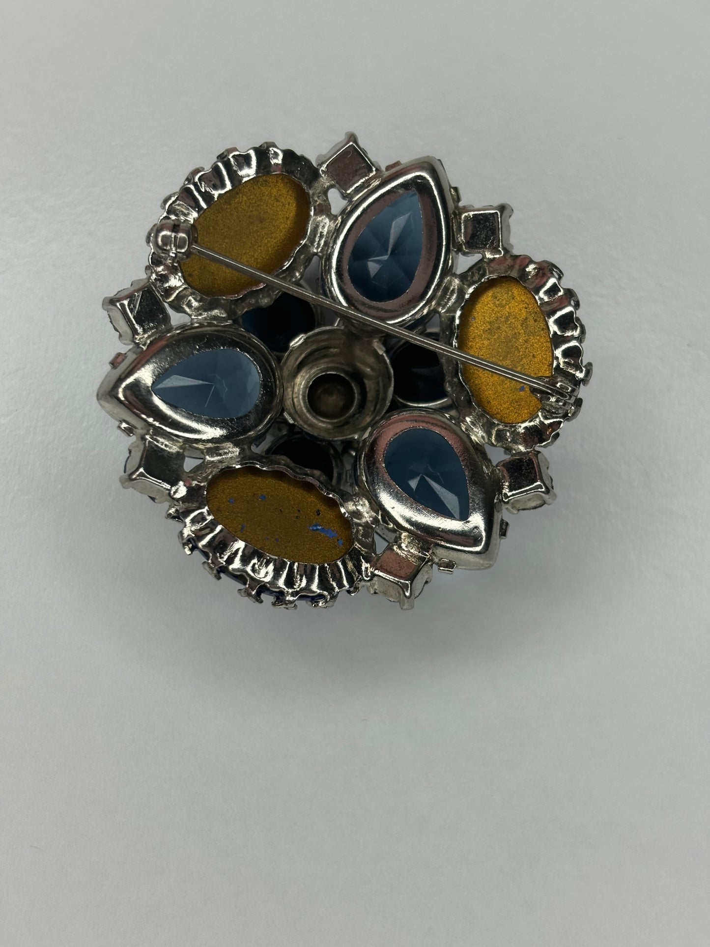 Blue Rhinestone Vintage Brooch