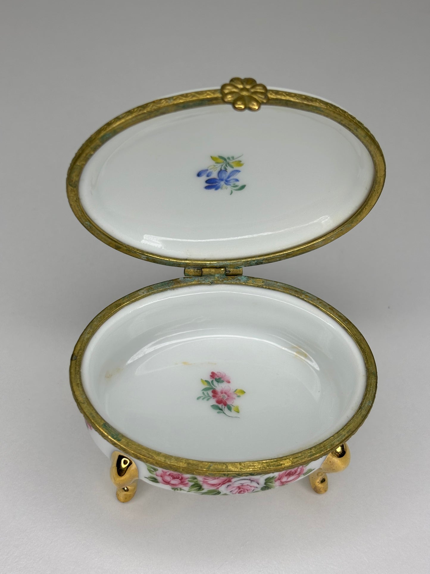 Vintage Floral Porcelain Trinket Box by The Museum of Jewelry