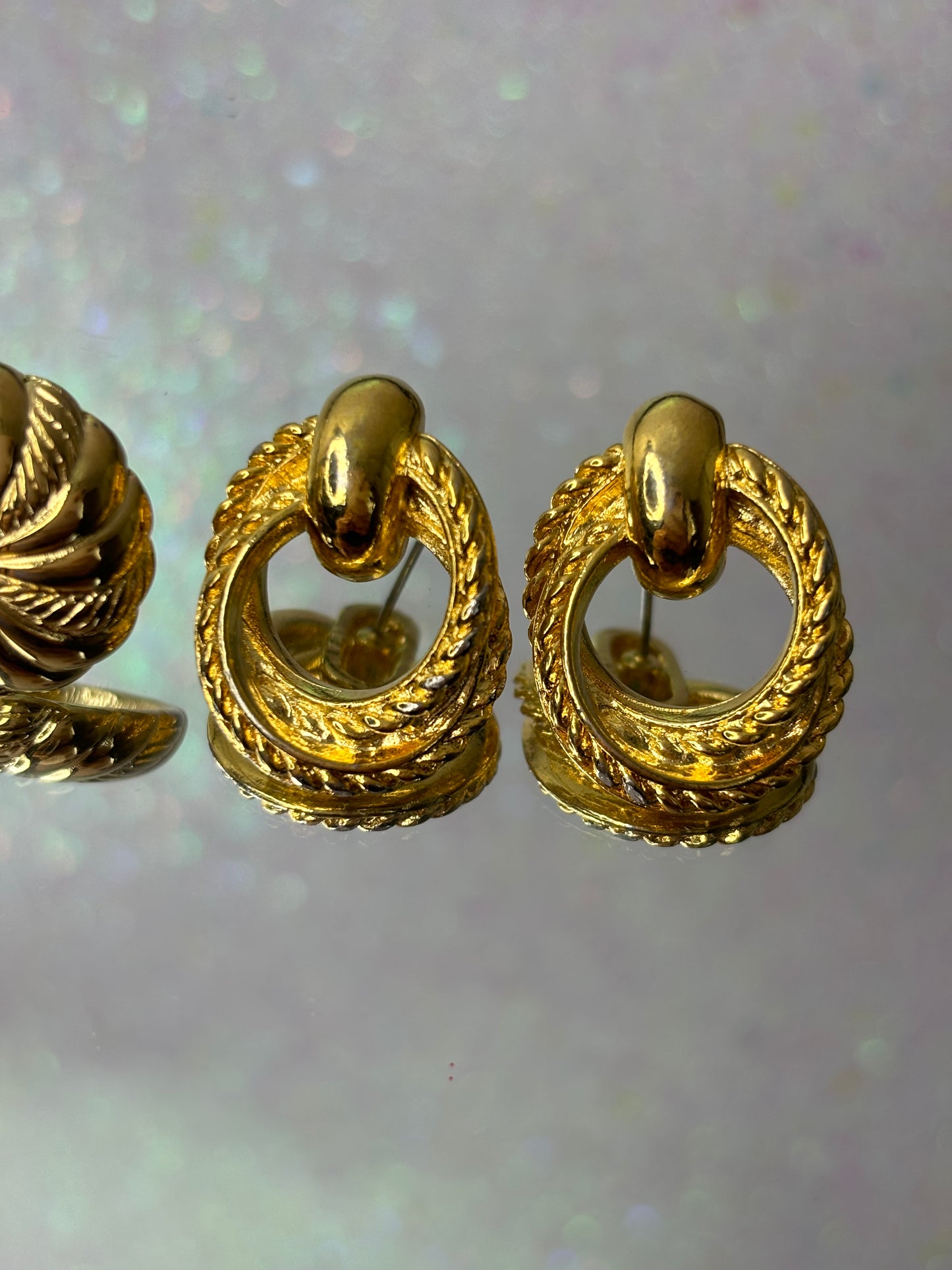 A037 Set of Avon Gold Tone Earrings