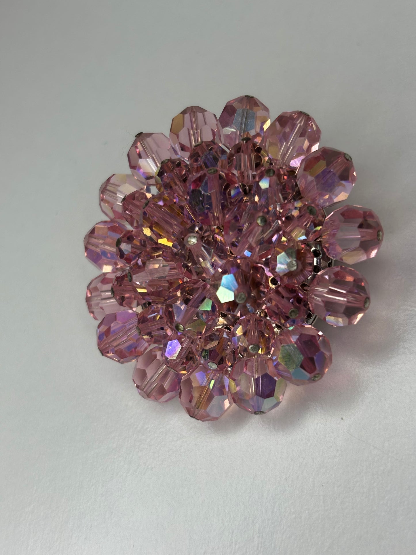 Pink Beaded Brooch