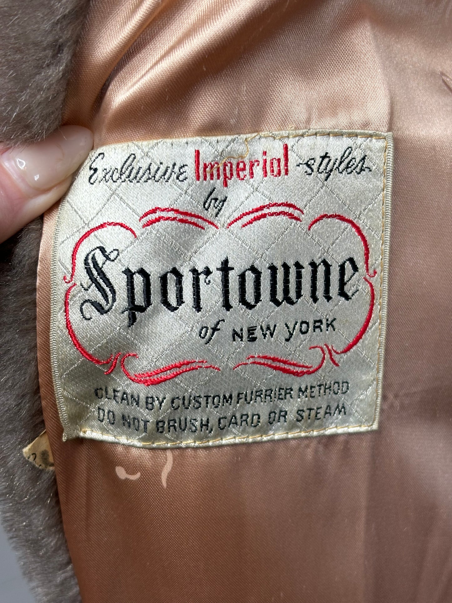 C024 Exclusive Imperial Styles by Sportowne of NEW YORK Faux Fur Jacket Sz M/L