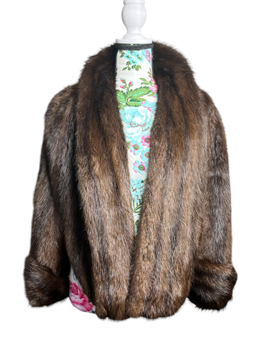 Vintage Mink Fur Stole Cape Wrap – Elegant 1940s-1960s Sz- One size