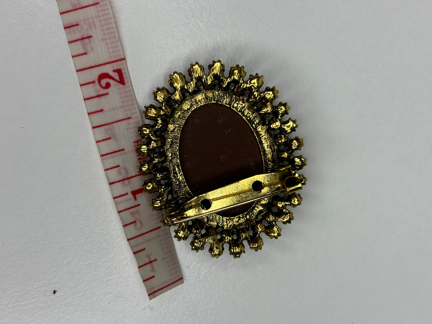 Brown & Gold Cameo Brooch