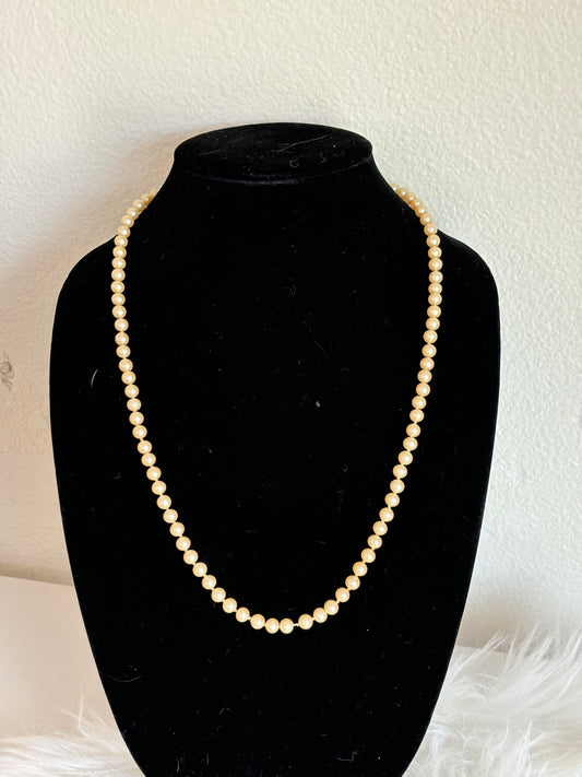 #0141 Vintage 24” Faux Pearl Necklace