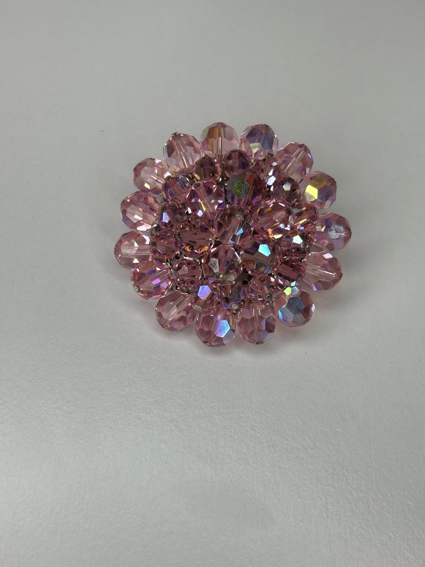 Pink Beaded Brooch