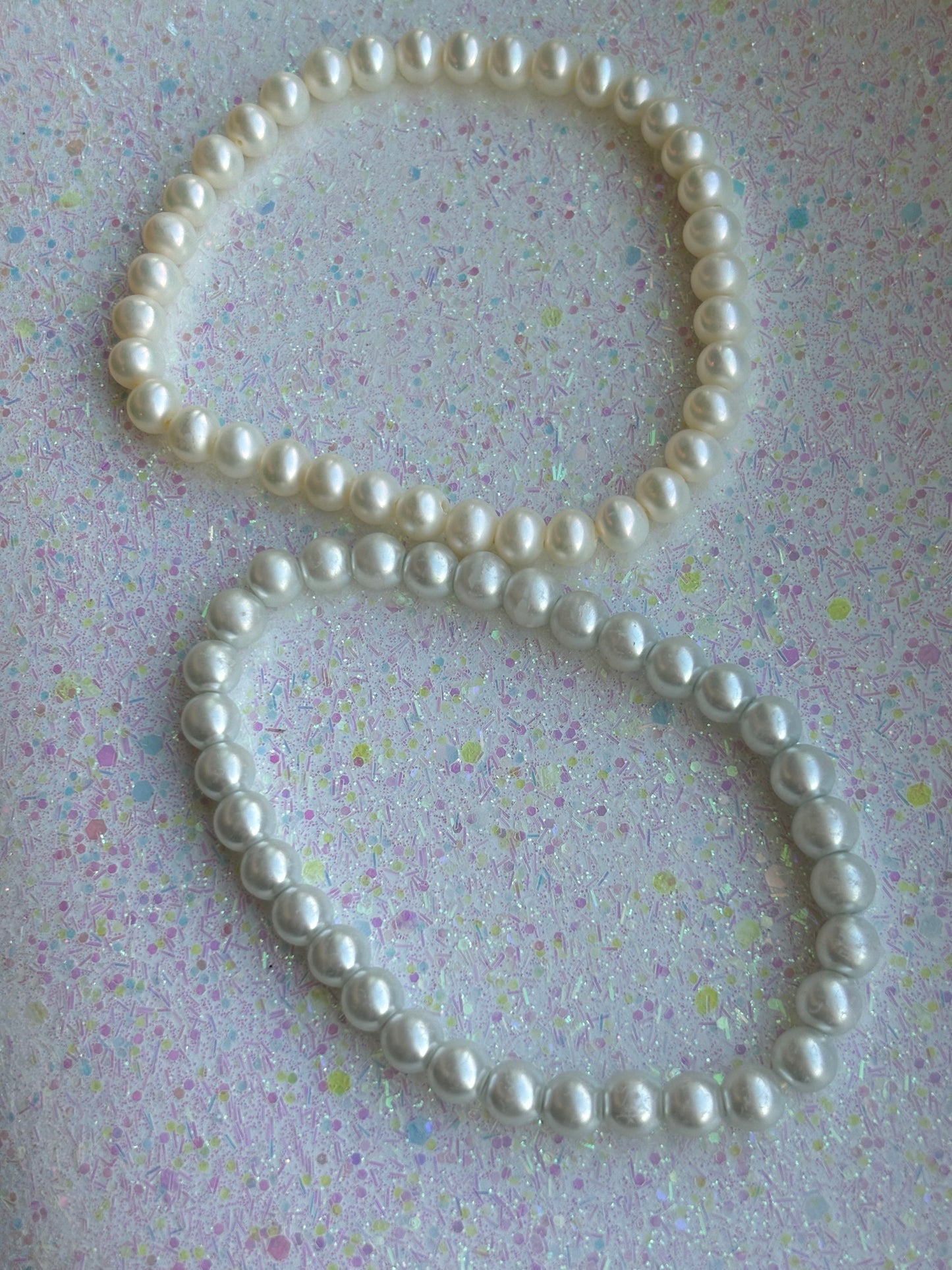 #0099 Two Pearl Bracelets - Stretchy