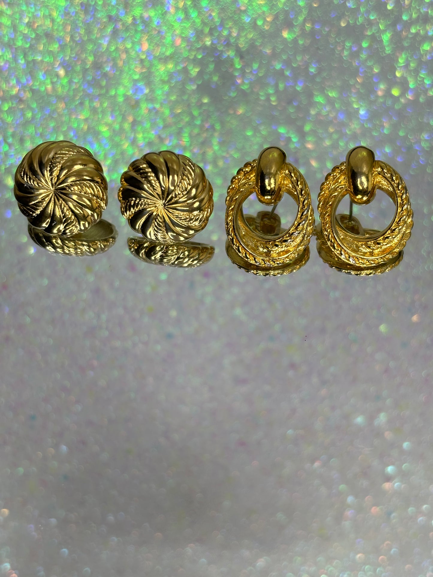 A037 Set of Avon Gold Tone Earrings