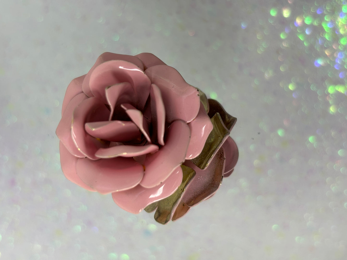 A031 Metal Pink Rose Flower Pin Brooch