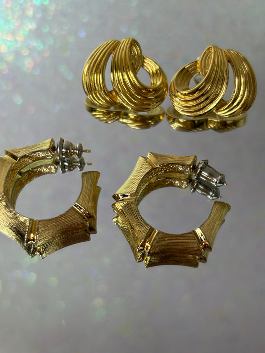 A045 Set of Avon Gold Earrings