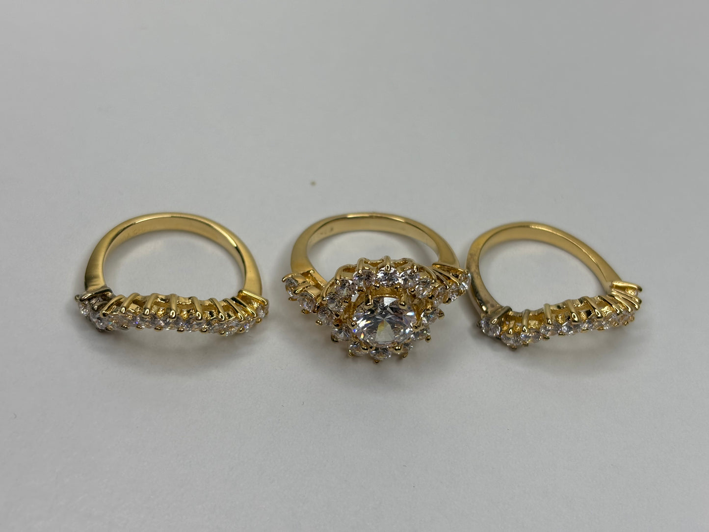 Three Piece Gold Over Sterling Silver Ring - Sz 5