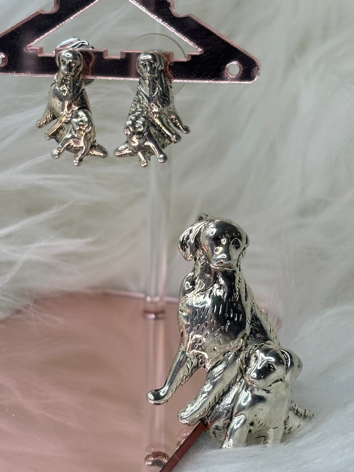 A124 Dog Earrings and Pendant