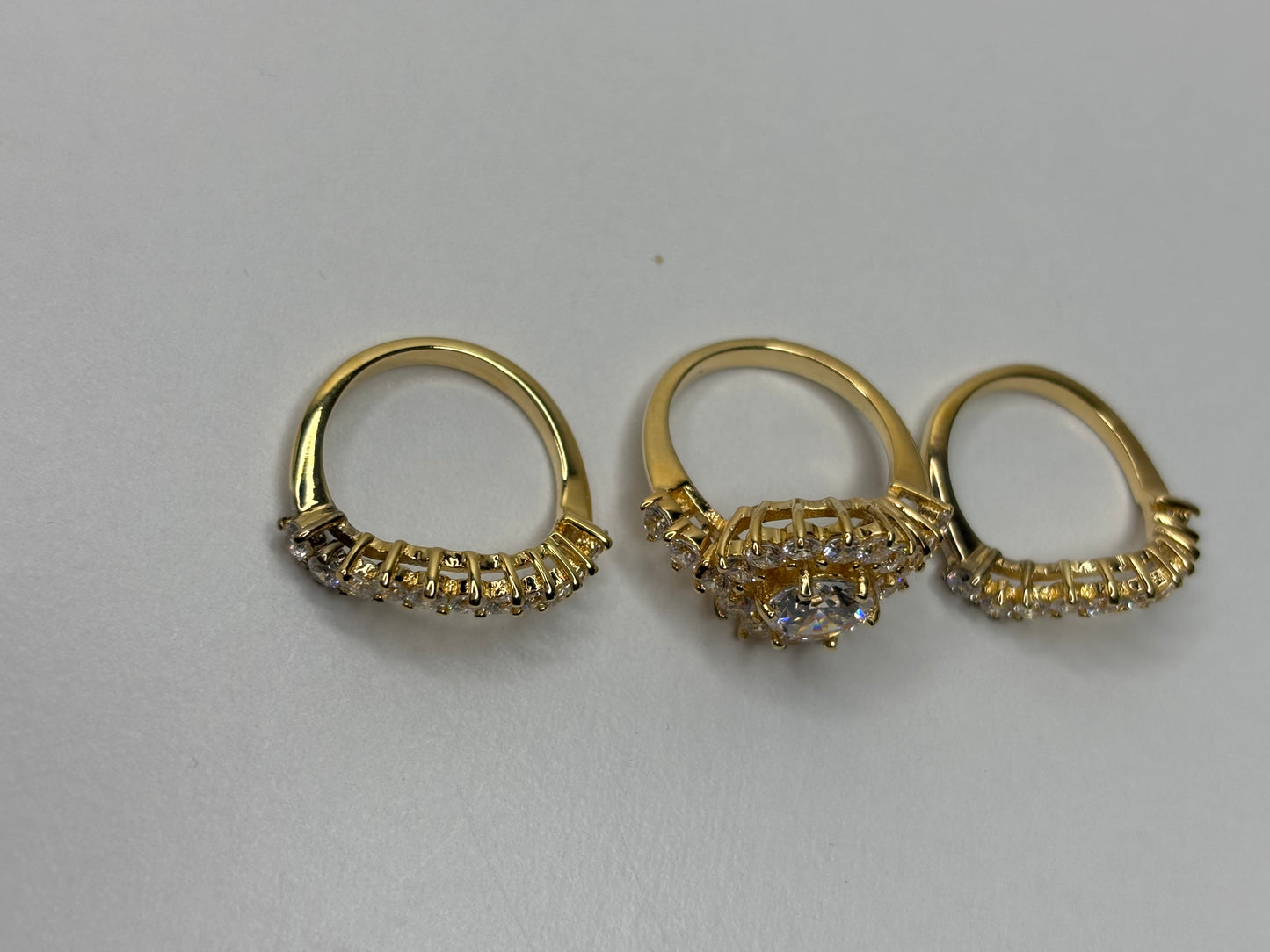 Three Piece Gold Over Sterling Silver Ring - Sz 5