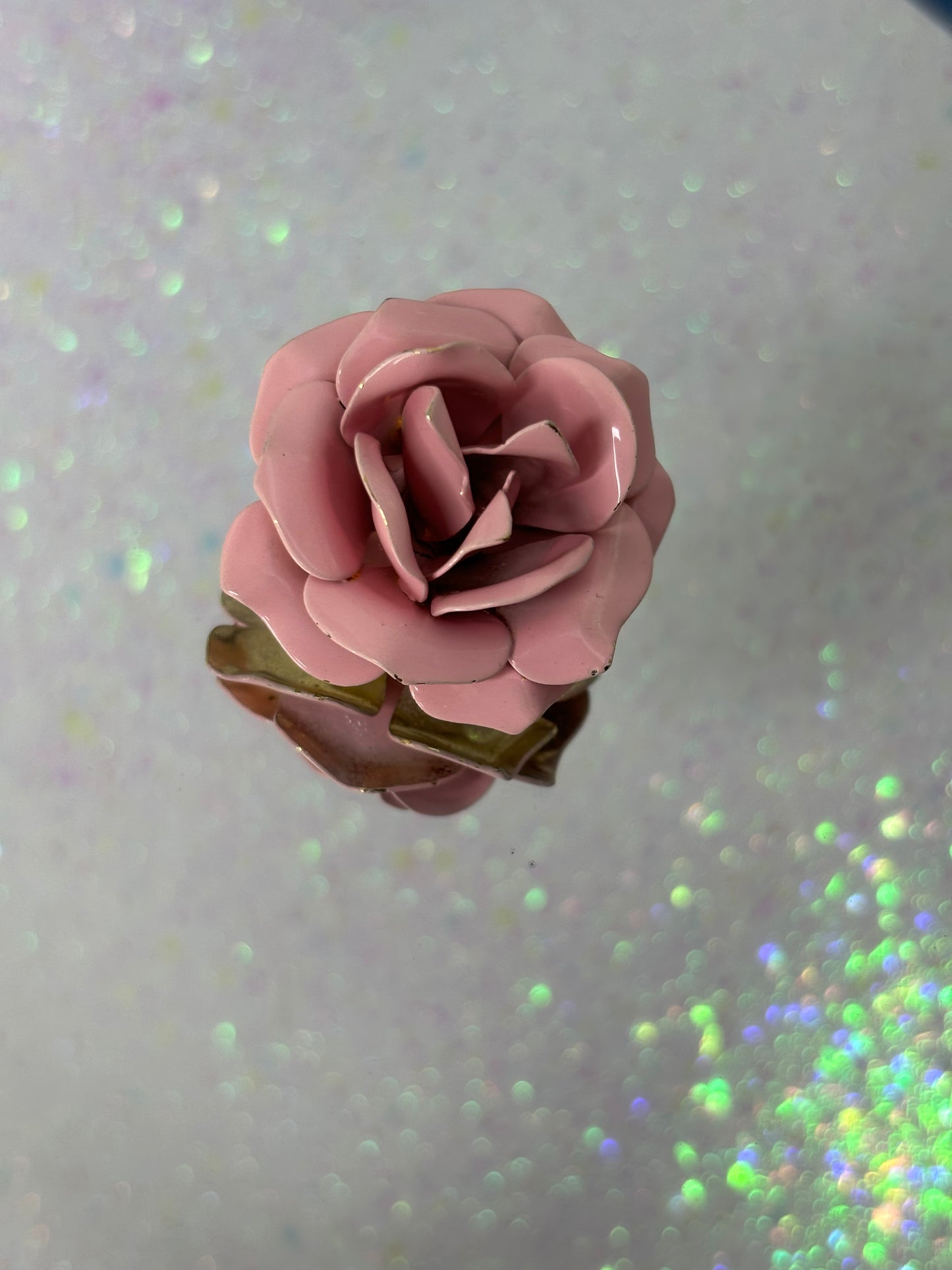 A031 Metal Pink Rose Flower Pin Brooch