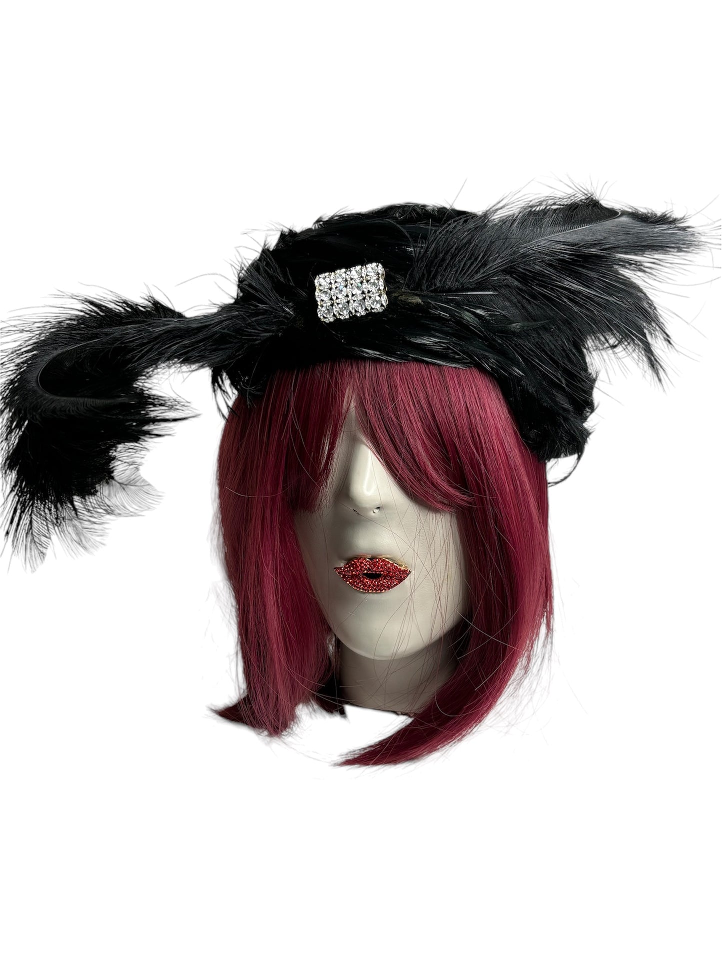 Vintage Feather Black Fashion Hat