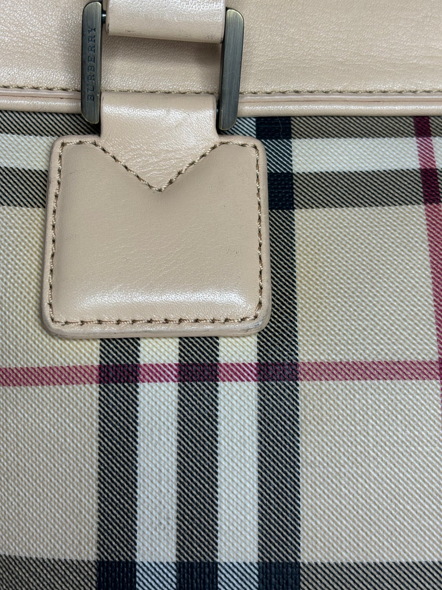 Authentic Burberry Brown House Check Handbag Beige