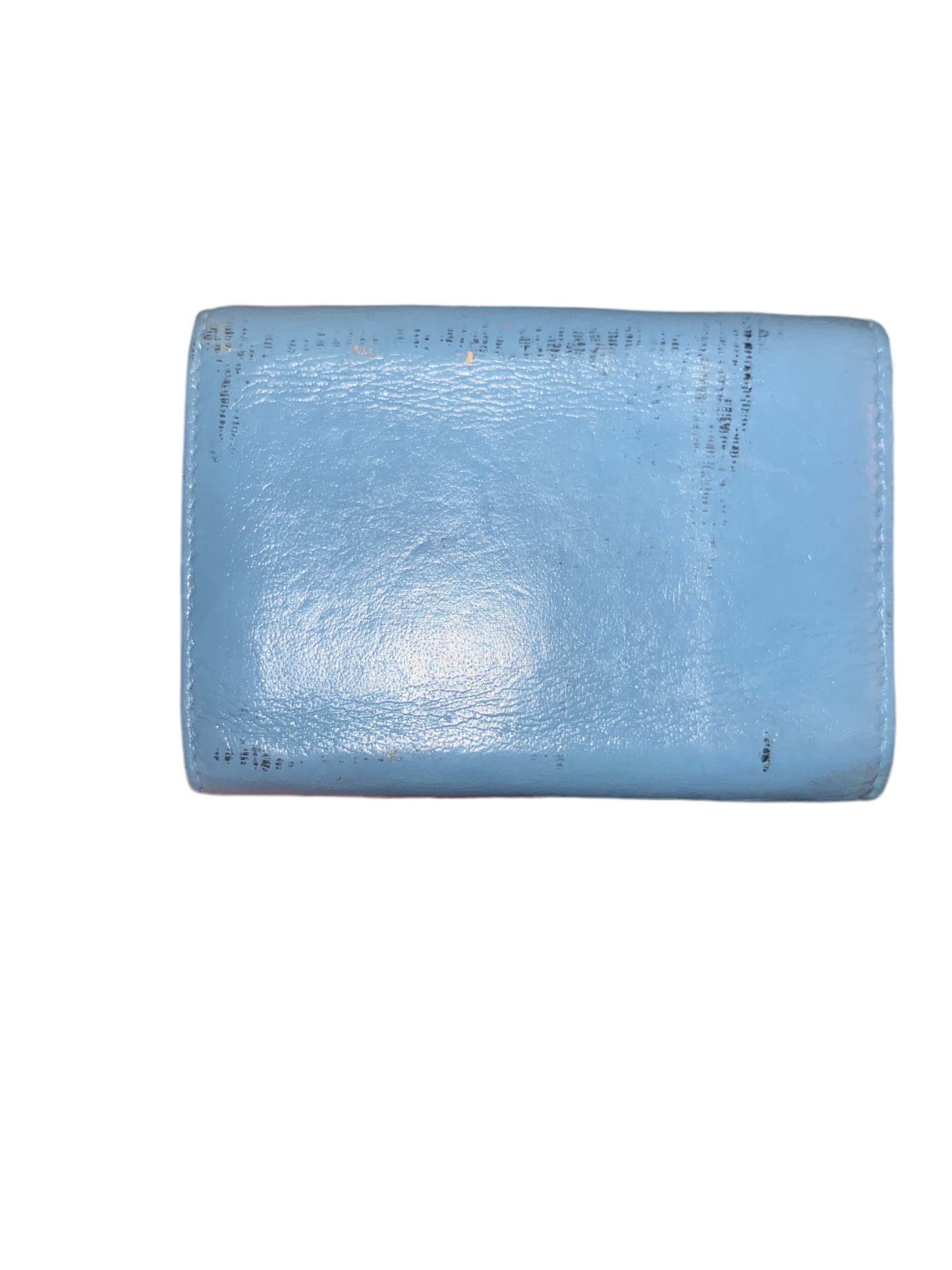 Authentic Balenciaga Blue (Restored/Repainted) Leather Mini Wallet