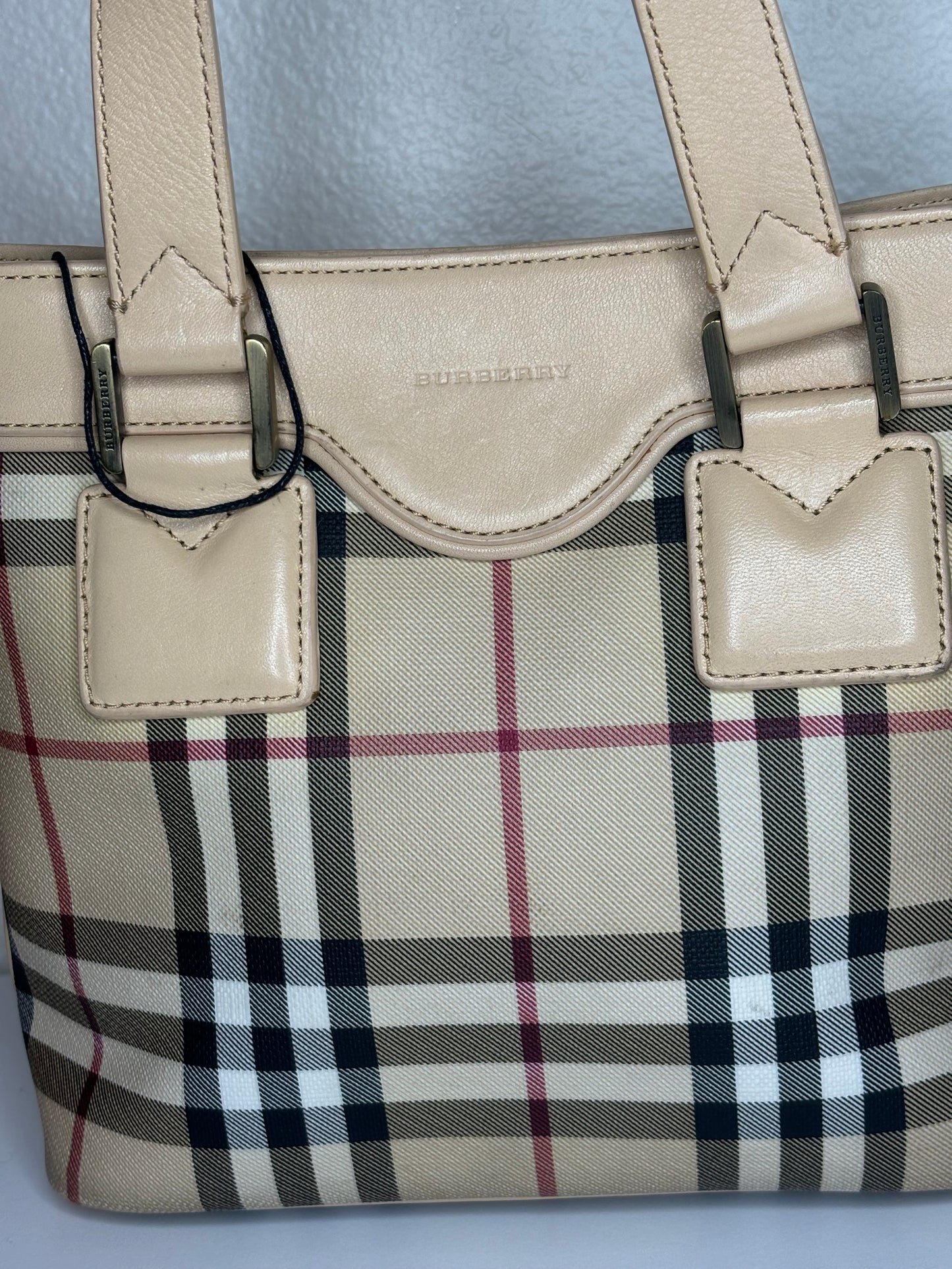 Authentic Burberry Brown House Check Handbag Beige