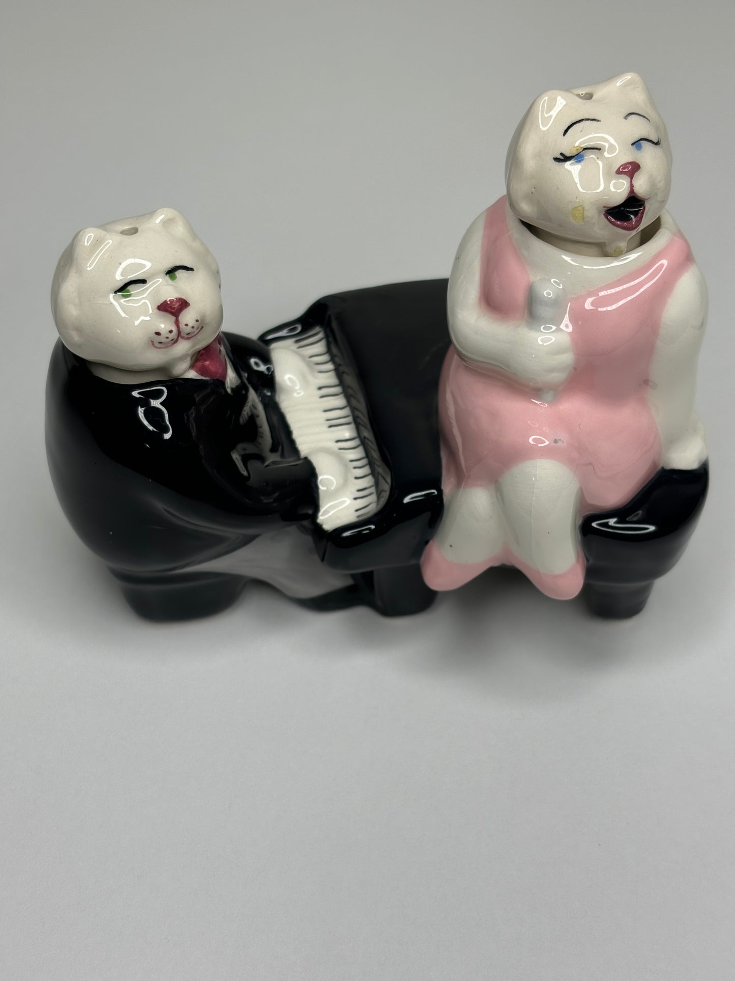 Two Cats Piano Figurine/Salt & Pepper Shakers