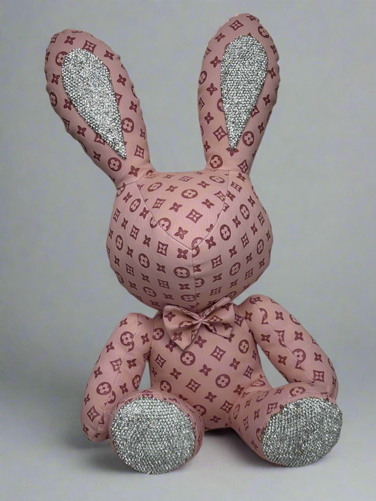 Bunny Rhinestone Feet and Ears Plush Pink