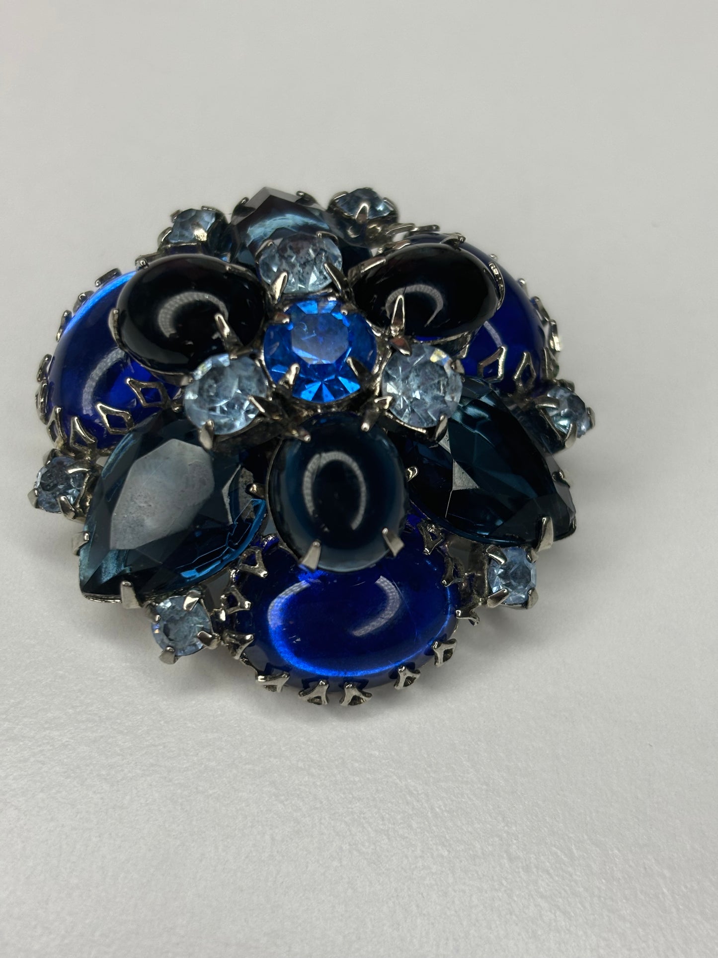 Blue Rhinestone Vintage Brooch