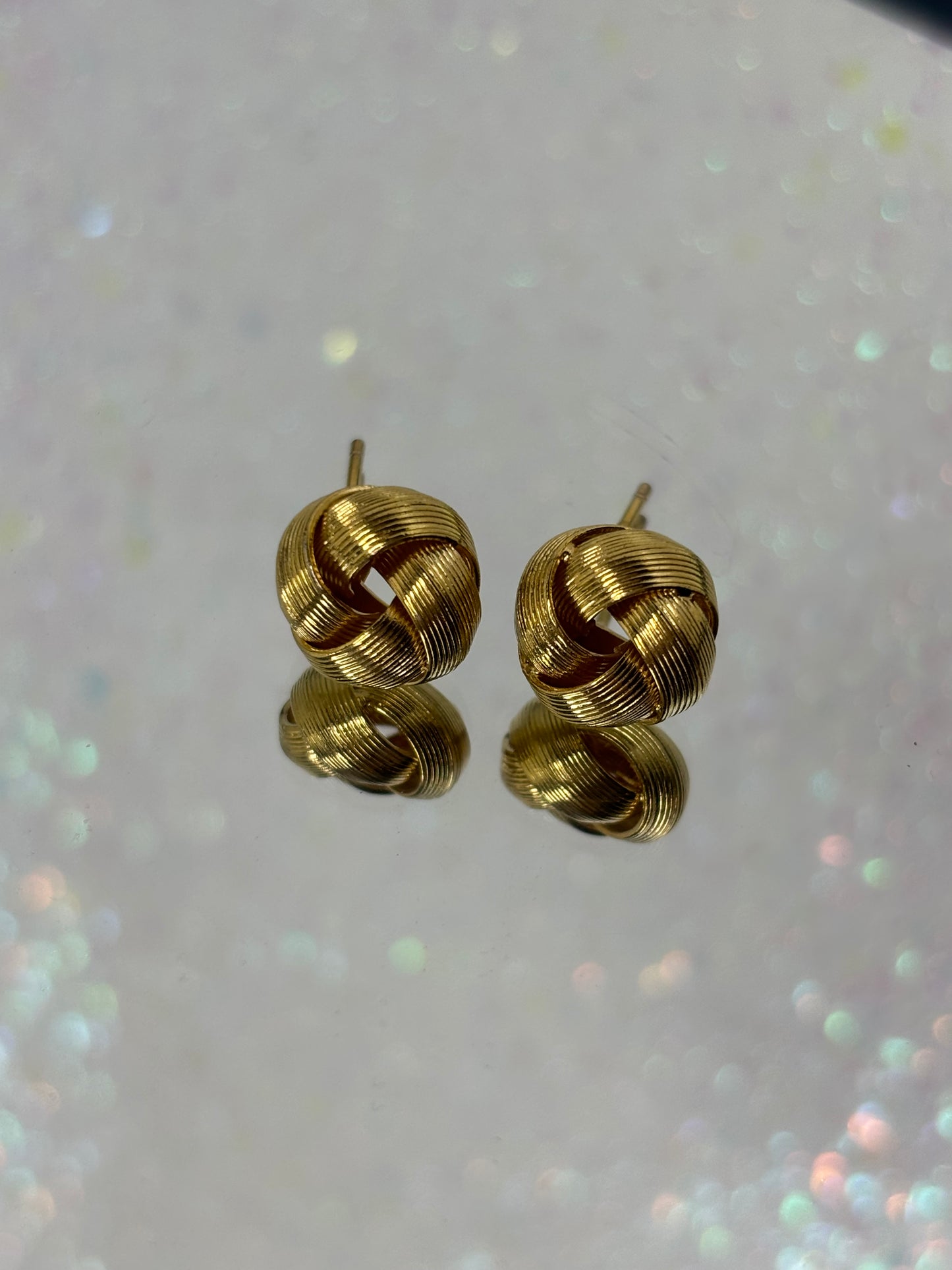 A011 Vintage Gold Toned Stud Earrings