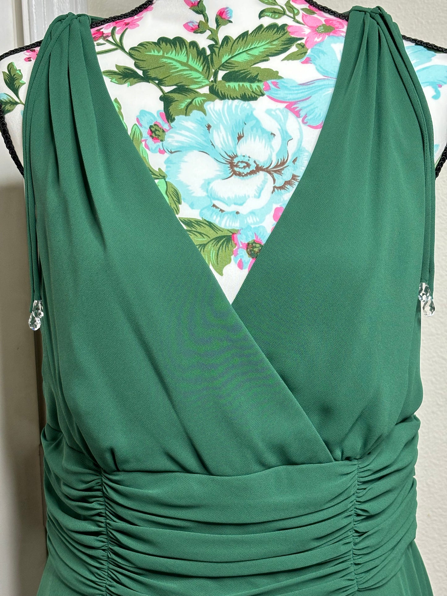 C007 Patra Women’s Green Polyester Chiffon Dress Size 14 - Mid Length