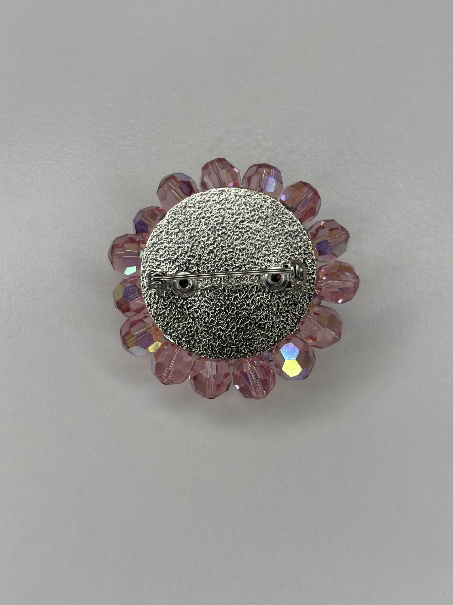 Pink Beaded Brooch