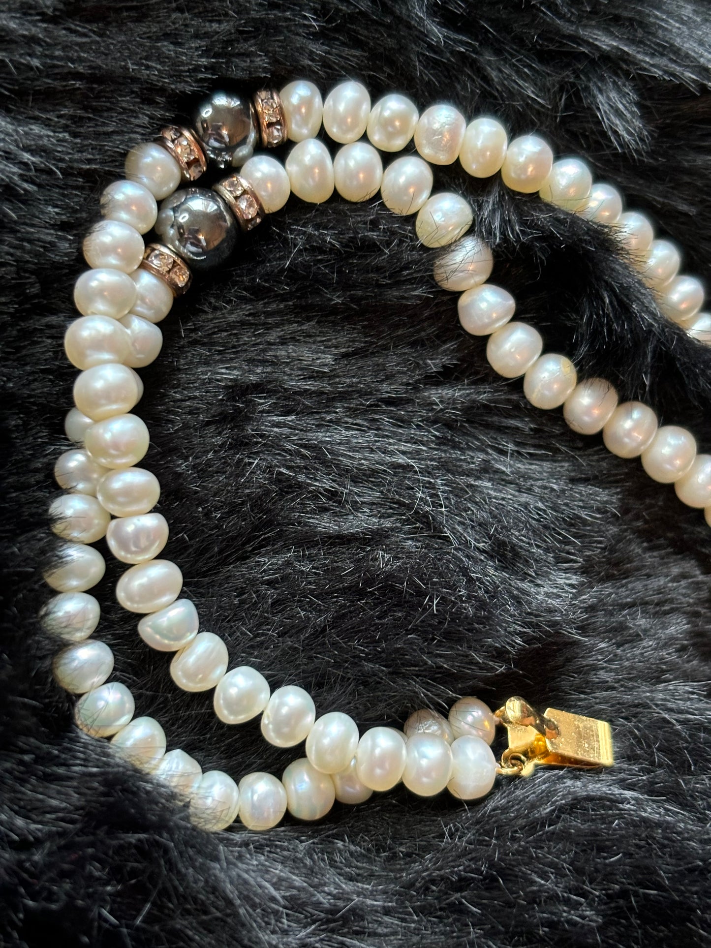 #0145 Faux Pearl Bracelet With Beads