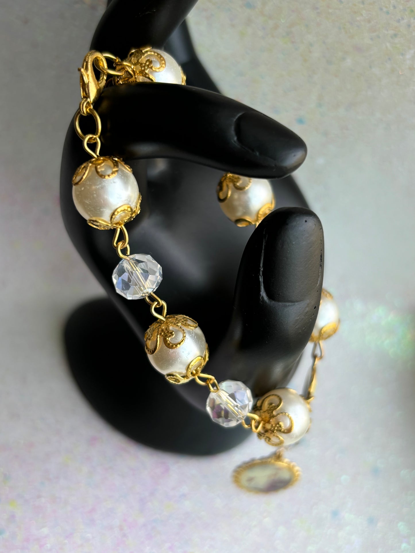 #0055 Gold Faux Pearl Bracelet