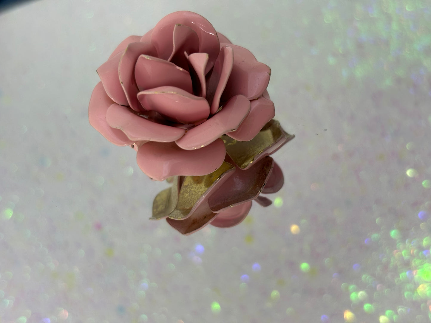 A031 Metal Pink Rose Flower Pin Brooch