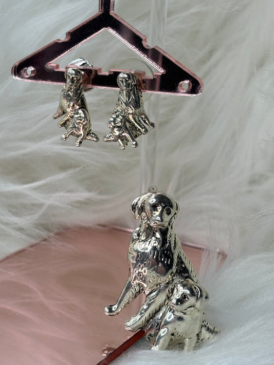 A124 Dog Earrings and Pendant