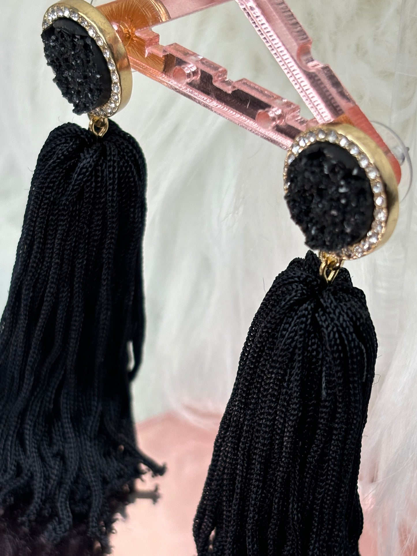 A150 Sugar Fix By Bubble Bar Black Tassel Earrings