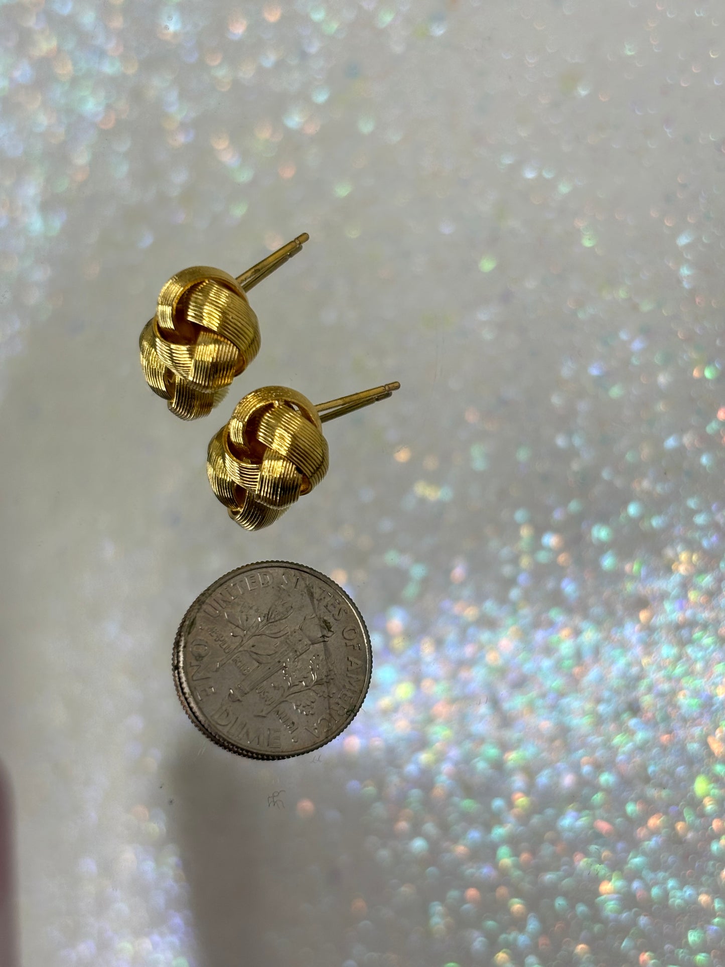 A011 Vintage Gold Toned Stud Earrings