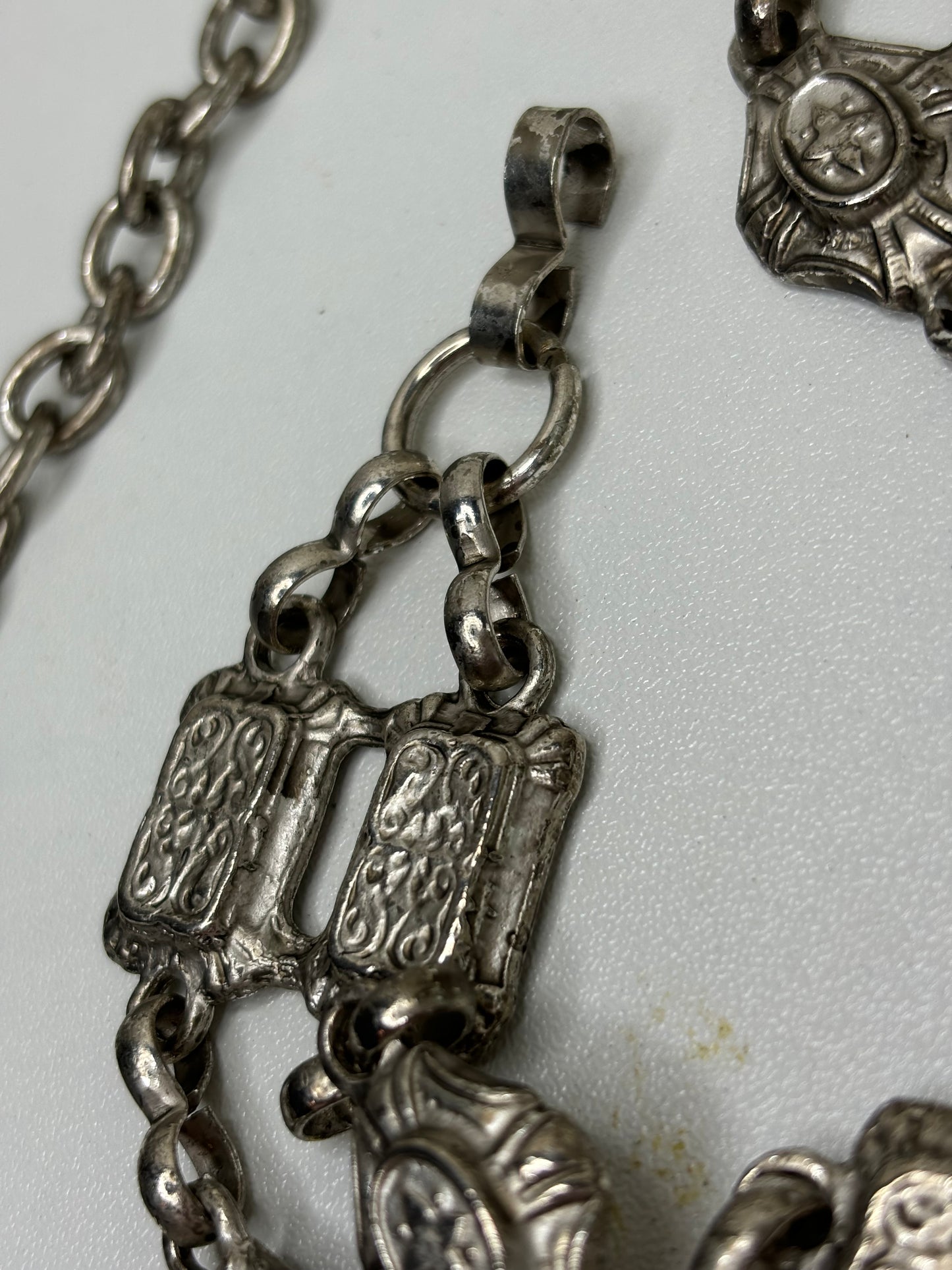 C011 Vintage Silver Tone Waist Chain/ Belt