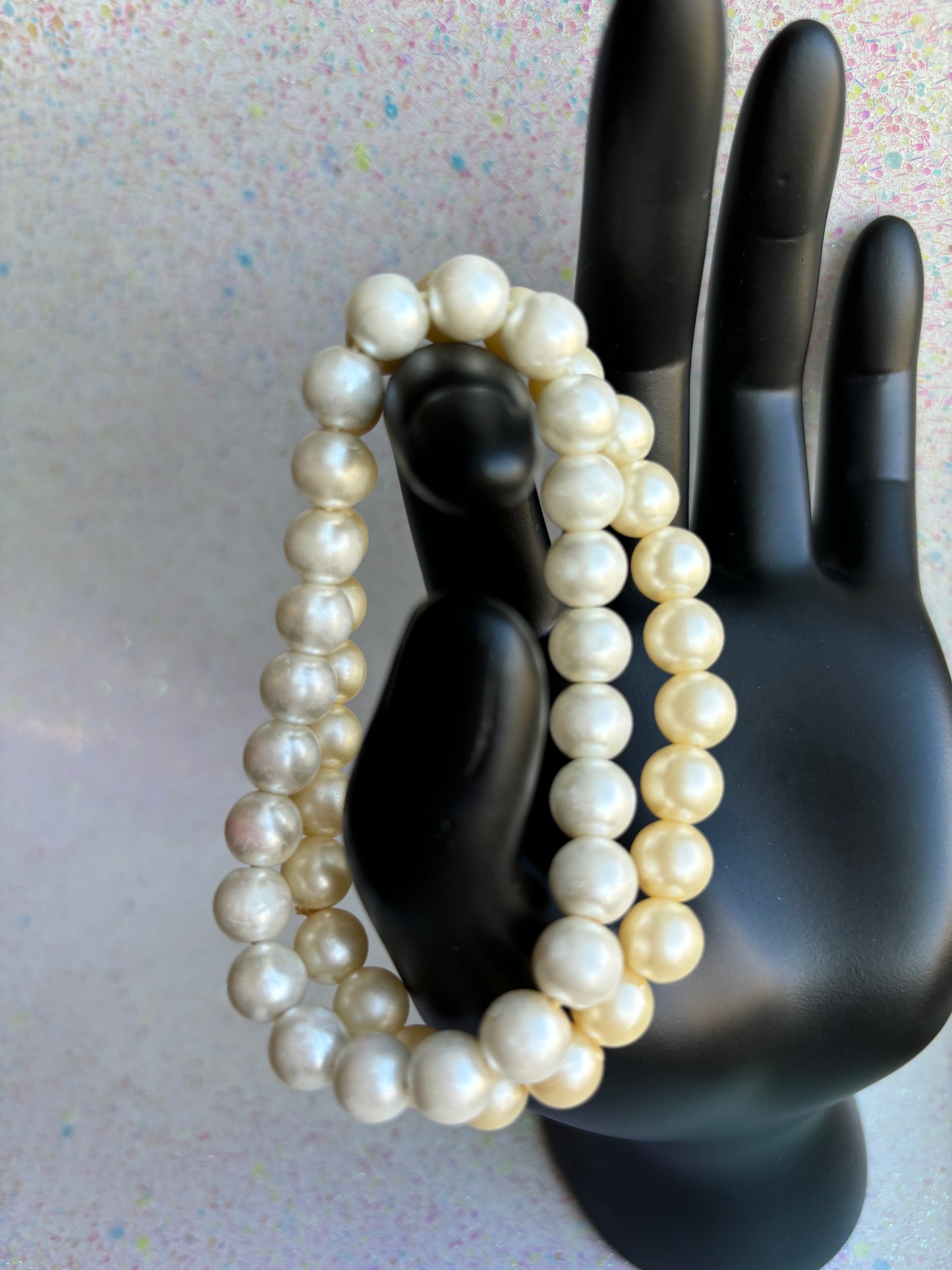 #0101 Two Stretchy Pearl Bracelets