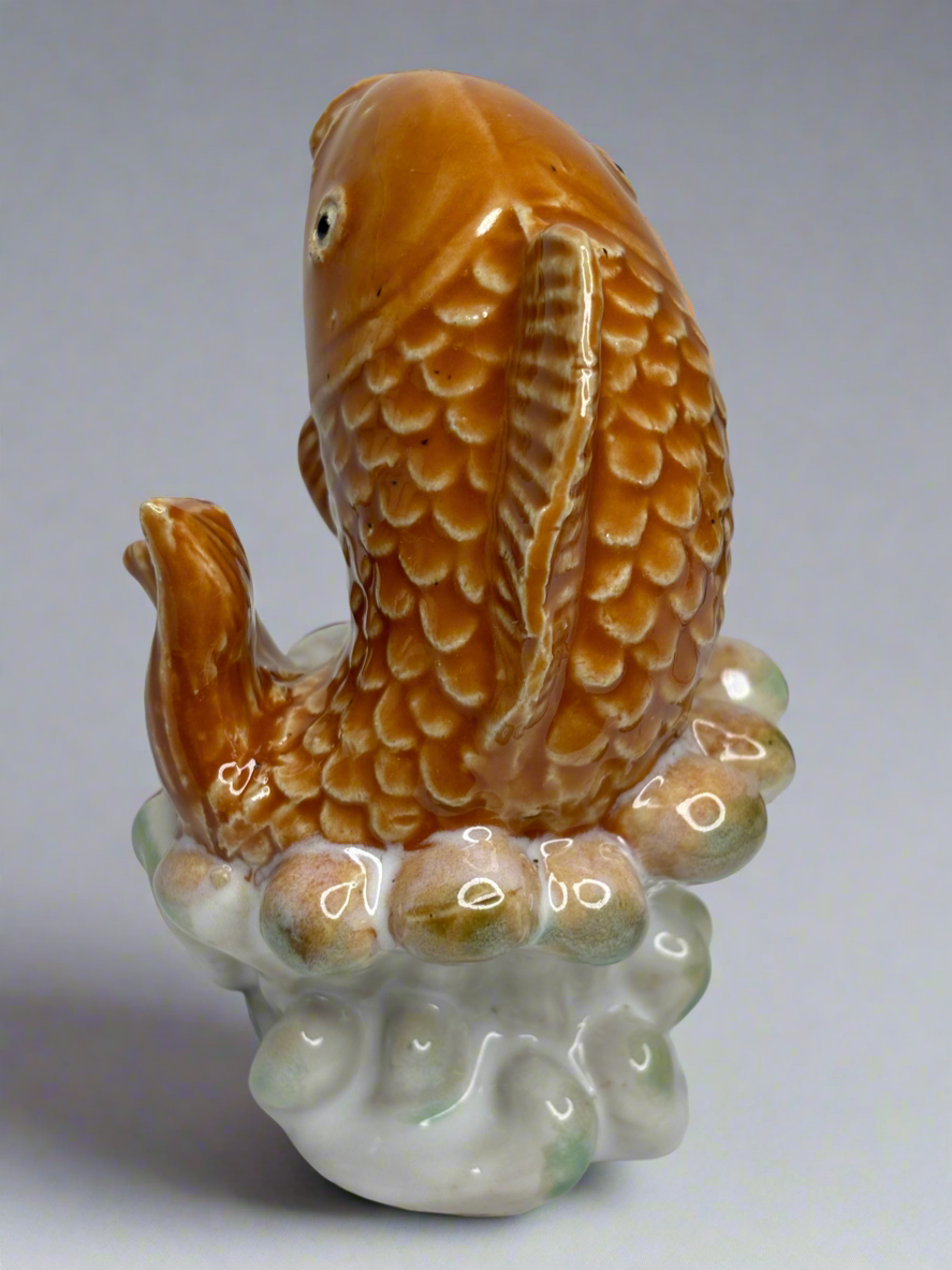 Vintage Ceramic Koi Fish Figurine 6”