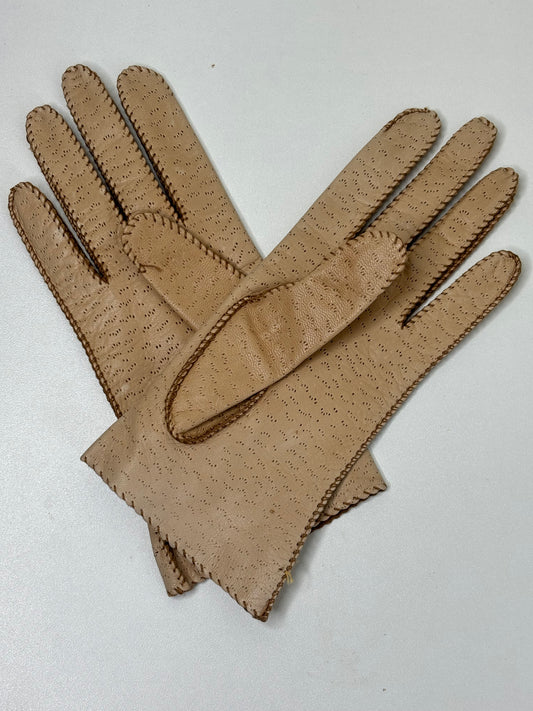 C014 Vintage Washable Fownes Genuine DeerSkin Gloves Size 6.5