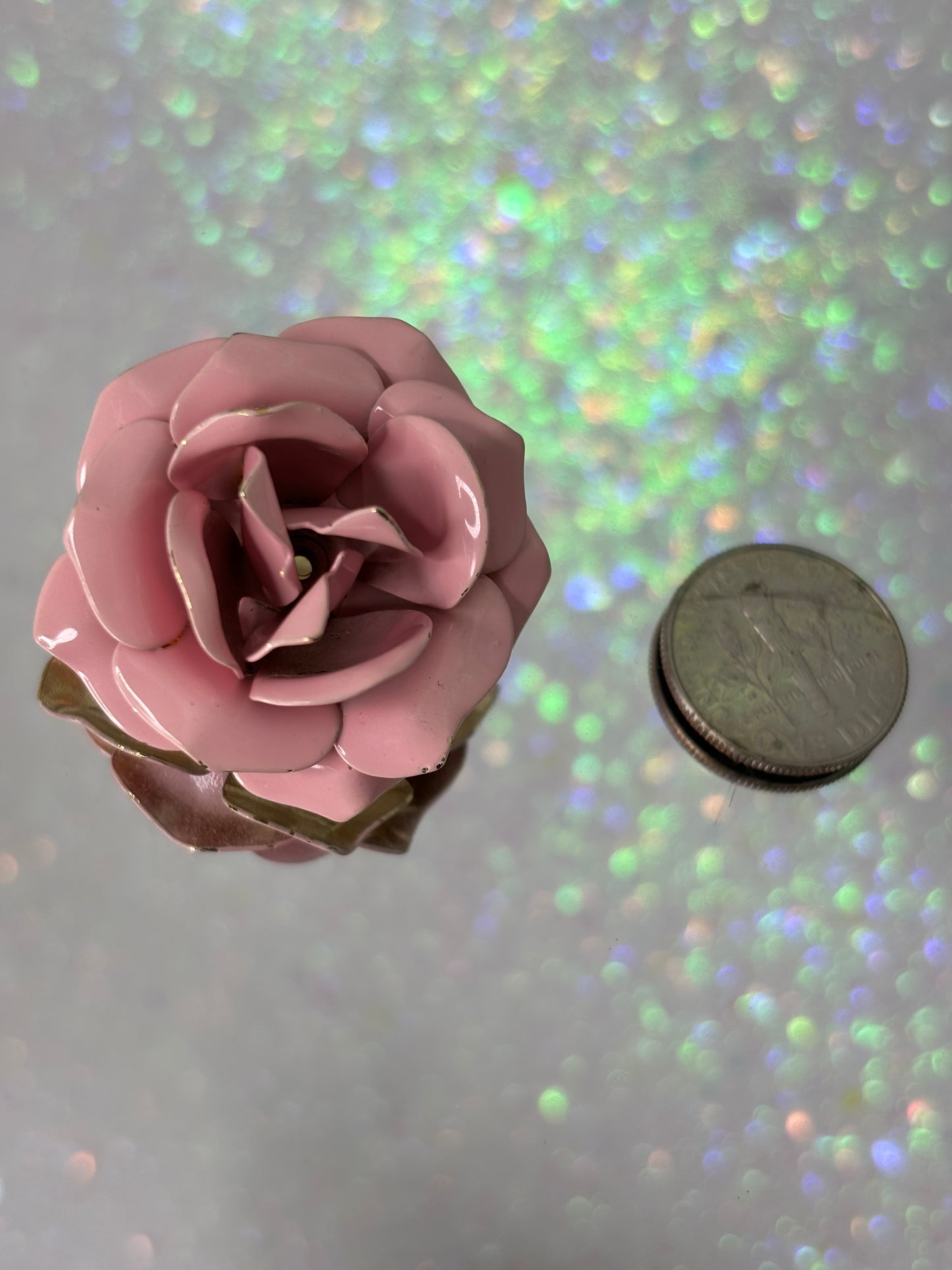 A031 Metal Pink Rose Flower Pin Brooch